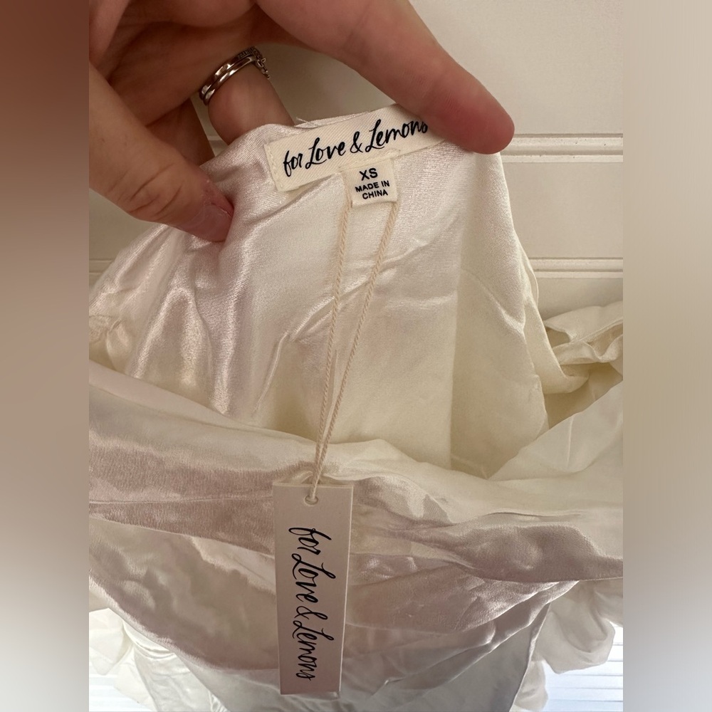 For Love & Lemons Hazel White Mini Dress NWT - Picture 9 of 11